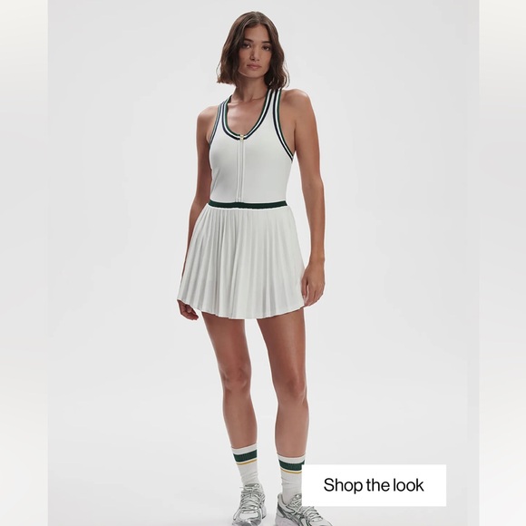 Varley Jane Court Tennis/ Pickleball/ Golf Dress 28'' White/ Green NWT - Picture 2 of 9